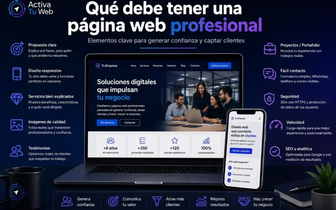 Qué debe tener una página web profesional para generar confianza